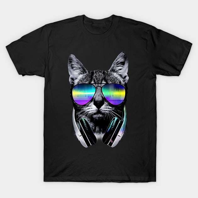 Music lover cat T-Shirt by clingcling